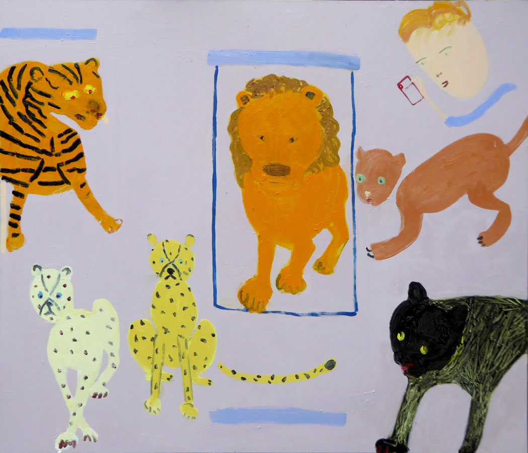 Big Cats in Brussels – painting by Georgia Hayes