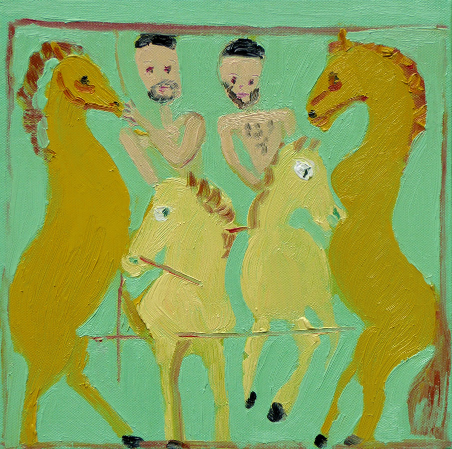 Calming the Horses with a Chariot 1 – painting by Georgia Hayes