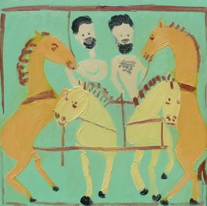 Calming the Horses with a Chariot 2 – painting by Georgia Hayes