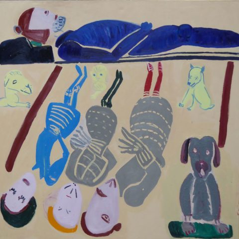 Lying with Dogs 1 – painting by Georgia Hayes