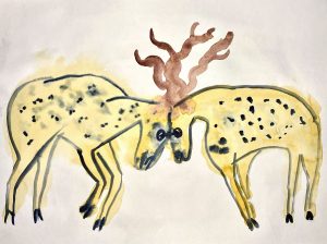 Stags Battling by Georgia Hayes